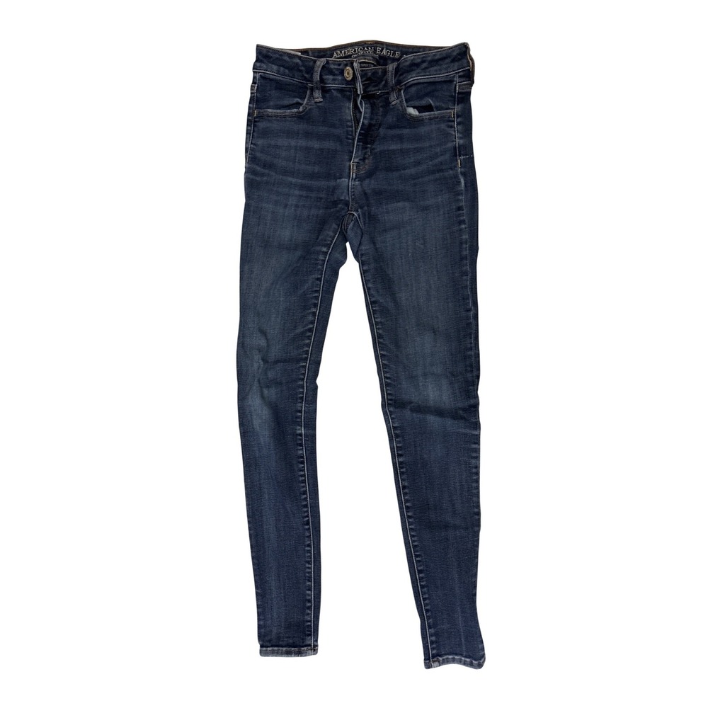 American Eagle Super Super Stretch Skinny Jeans Mens 26x29 Dark Wash 0437-1044